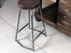 Sgabello alto H. 60/70 cm stile INDUSTRIAL colore NOCE/FLATTING PERSONALIZZABILE E SU MISURA