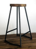 High stool H. 60/70 cm INDUSTRIAL style color WALNUT/BLACK CUSTOMISABLE AND MADE TO MEASURE