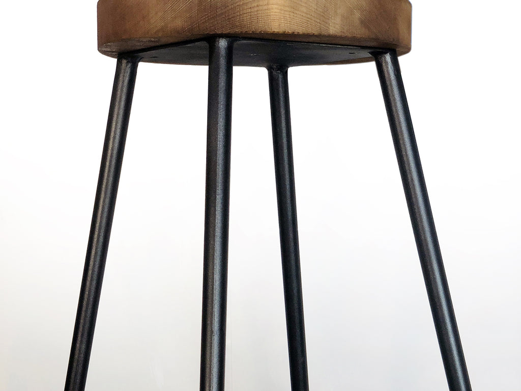 High stool H. 60/70 cm INDUSTRIAL style color WALNUT/BLACK CUSTOMISABLE AND MADE TO MEASURE