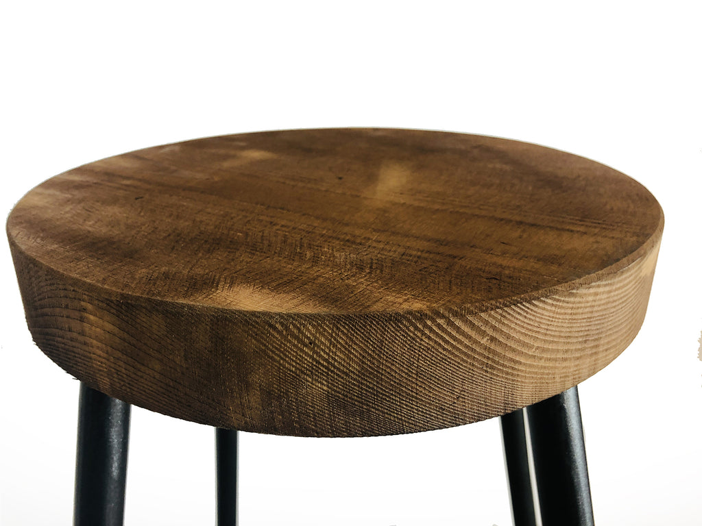 High stool H. 60/70 cm INDUSTRIAL style color WALNUT/BLACK CUSTOMISABLE AND MADE TO MEASURE