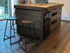 High stool H. 60/70 cm INDUSTRIAL style color WALNUT/BLACK CUSTOMISABLE AND MADE TO MEASURE