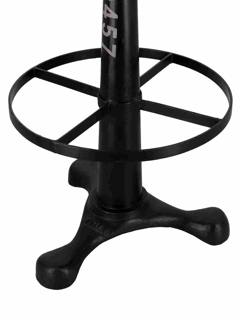 High bar stool INDUSTRIAL style solid wood seat tubular iron frame 40x47xh69 cm