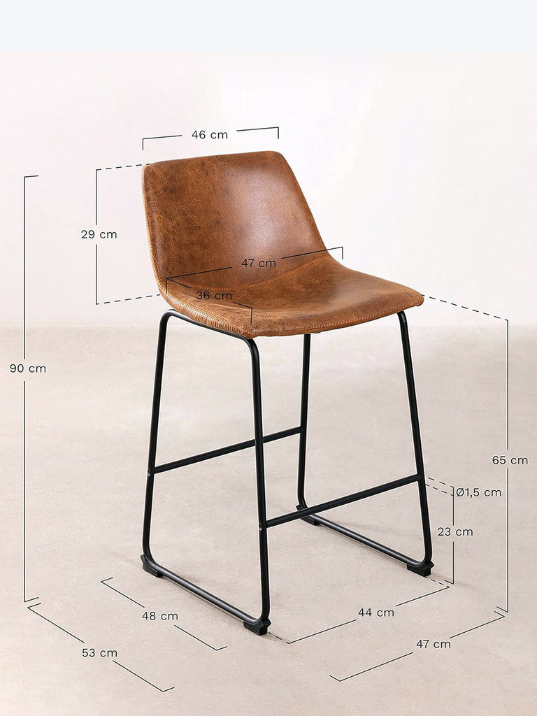 Adjustable screw high stool H. 60/70cm BAR PUB type Round design INDUSTRIAL style