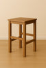 Hoher Hocker H. 65/75 cm COUNTRY-Stil aus Massivholz Quadratisches Design mit ANPASSBARER Fußstütze