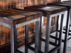 Hoher Hocker H. 65/75 cm Quadratisches Design im INDUSTRIE-Stil Massivholz / Metallrohrrahmen ANPASSBAR