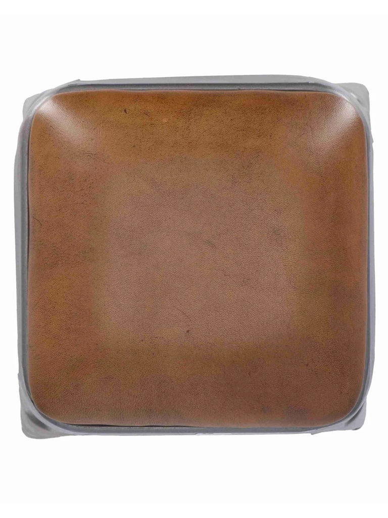 Sgabello alto H. 70 cm tipo BAR PUB stile INDUSTRIAL in metallo e seduta in ecopelle – finitura grigio