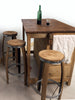 Hoher Hocker H. 50/60/70 cm mit Latten aus recycelten Eichenweinfässern im Industriestil in verschiedenen Ausführungen