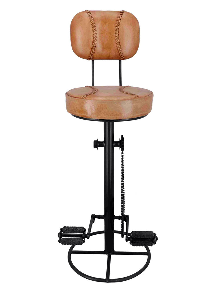 Verstellbarer hoher Hocker mit Schraube, H. 60/70 cm, Typ BAR PUB, rundes Design, Stil INDUSTRIAL