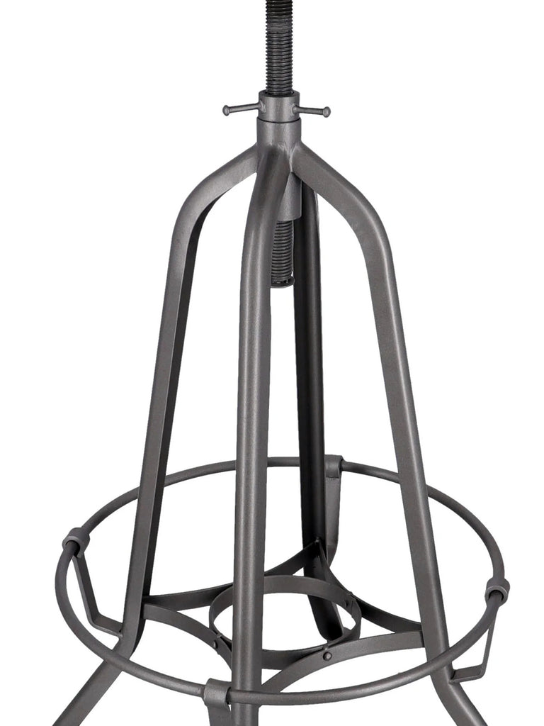 Verstellbarer hoher Hocker mit Schraube, H. 60/70 cm, Typ BAR PUB, rundes Design, Stil INDUSTRIAL