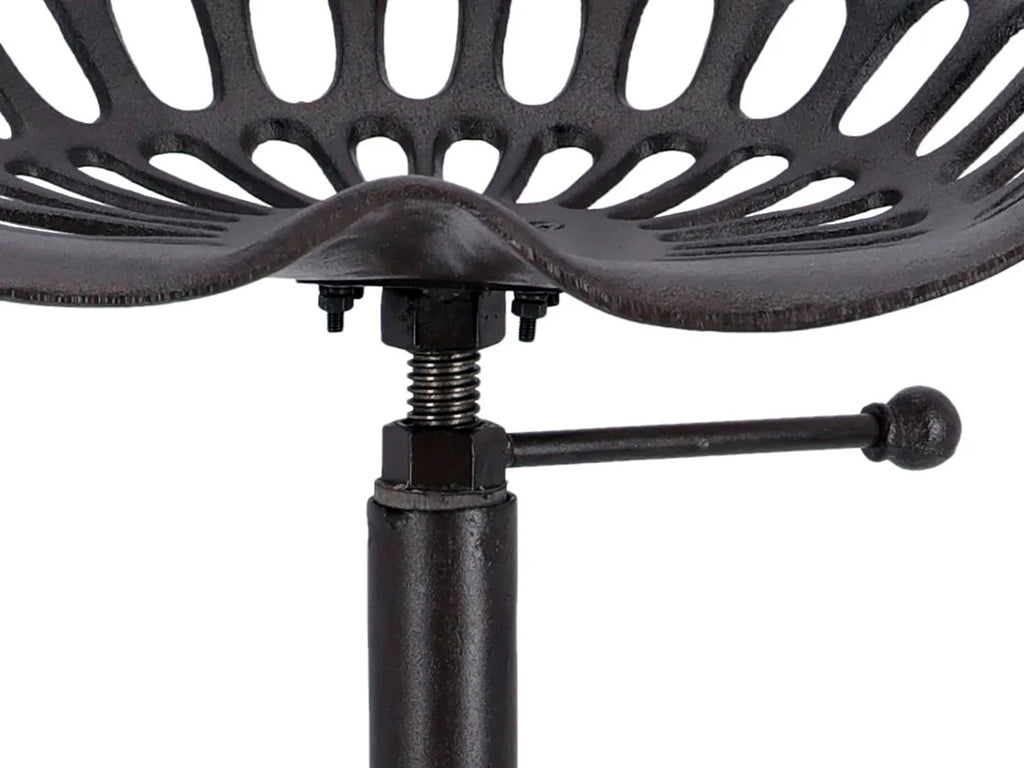 Verstellbarer hoher Hocker mit Schraube, H. 60/70 cm, Typ BAR PUB, rundes Design, Stil INDUSTRIAL