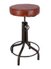 Adjustable screw high stool H. 60/70cm BAR PUB type Round design INDUSTRIAL style