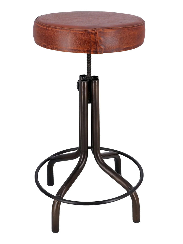 Adjustable screw high stool H. 60/70cm BAR PUB type Round design INDUSTRIAL style