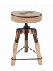 Adjustable screw high stool H. 60/70cm BAR PUB type Round design INDUSTRIAL style