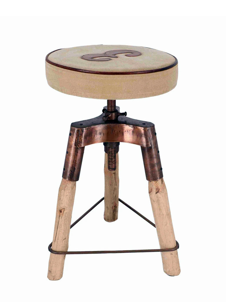 Adjustable screw high stool H. 60/70cm BAR PUB type Round design INDUSTRIAL style