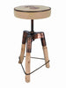 Adjustable screw high stool H. 60/70cm BAR PUB type Round design INDUSTRIAL style