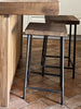 Sgabello alto H. 60/70 cm tipo BAR / PUB Design squadrato INDUSTRIAL legno massello / telaio in metallo tubolare PERSONALIZZABILE