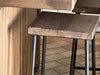 Sgabello alto H. 60/70 cm tipo BAR / PUB Design squadrato INDUSTRIAL legno massello / telaio in metallo tubolare PERSONALIZZABILE