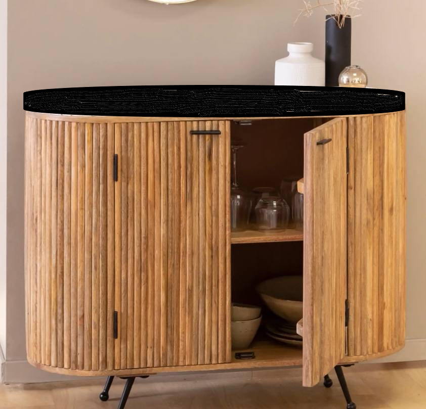 karine cisinski oval table 100/105x50xh105 cm with étagère en fer sans doors