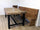Fixed kitchen and dining table INDUSTRIAL VISSUTO style in solid wood and iron legs measures 200x100xh80 cm