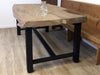 Tavolo stile INDUSTRIAL COUNTRY con piano in abete scortecciato da 7 cm e struttura in ferro Misure 200×90×H78 cm