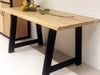 Tavolo stile INDUSTRIAL con top in olmo e gambe in ferro "A" - 160×80×H80 cm personalizzabile