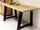 Fixed kitchen and dining table INDUSTRIAL VISSUTO style in solid wood and iron legs measures 200x100xh80 cm