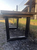 Tavolo fisso cucina e pranzo stile INDUSTRIAL SHABBY VISSUTO piano TOP abete 170x80xh78cm e gambe in ferro tubolare 8x8cm