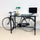 Console with glass top for Bar Pub Breweries INDUSTRIAL style iron frame stand with vintage recycled bicycle 180x80xh110 cm