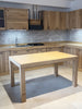 Tavolo da cucina e pranzo con 2 allunghe – Stile MODERNO | Top e gambe in legno massello di frassino | misure da chiuso e aperto 150(190-230)×90×H80 cm