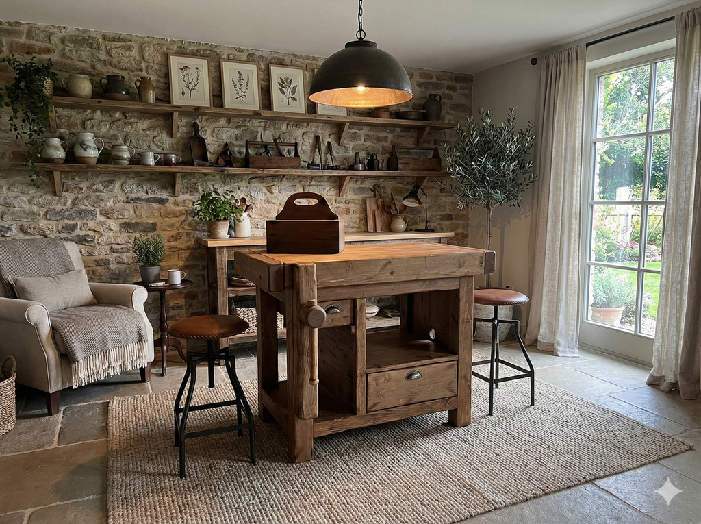 Banco Falegname per arredo con piano estraibile cassetto bifaciale e portabottiglie trasportabile misure 115-165x65h90 cm