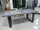 Fixed kitchen and dining table INDUSTRIAL VISSUTO style in solid wood and iron legs measures 200x100xh80 cm