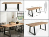 INDUSTRIAL style fixed kitchen and dining room table in debarked solid wood and trapezoid iron legs 160X90xh76 cm