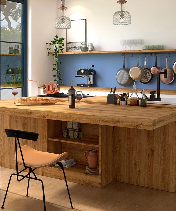 Isola cucina personalizzabile modello VENEZIA dimensioni 230x220xh95cm interamente in legno massello