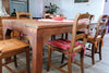 Tavolo rettangolare fisso per cucina e soggiorno stile RUSTICO / COUNTRY FATTORIA legno massello di abete 220x80h80 cm