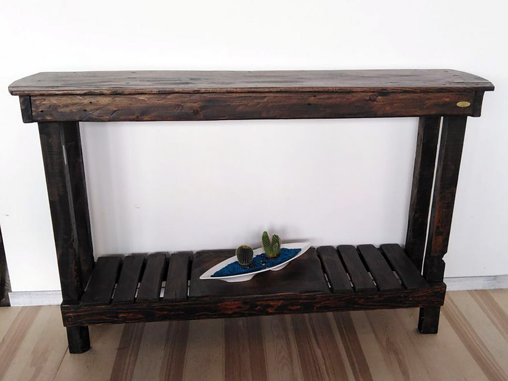 Console for furnishing entrance, living room and hallway RUSTIC style in solid wood 150x40xh100 cm