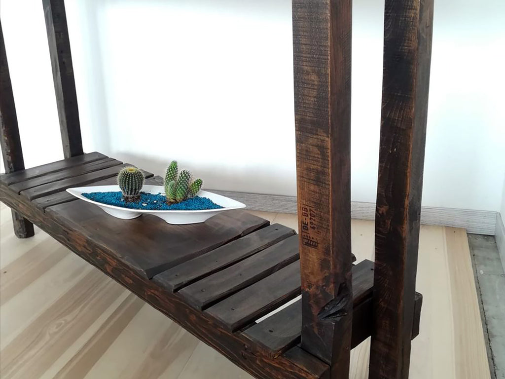 Consolle per arredo ingresso soggiorno e disimpegno stile RUSTICO legno massello 150x40xh100 cm