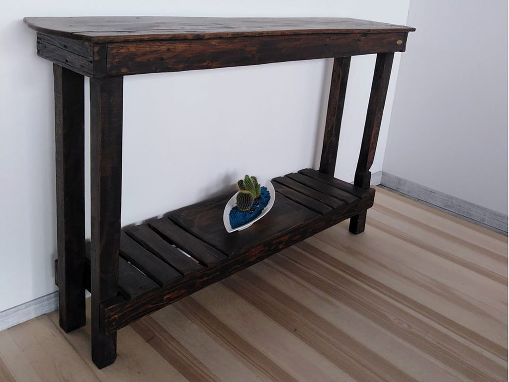 Console for furnishing entrance, living room and hallway RUSTIC style in solid wood 150x40xh100 cm