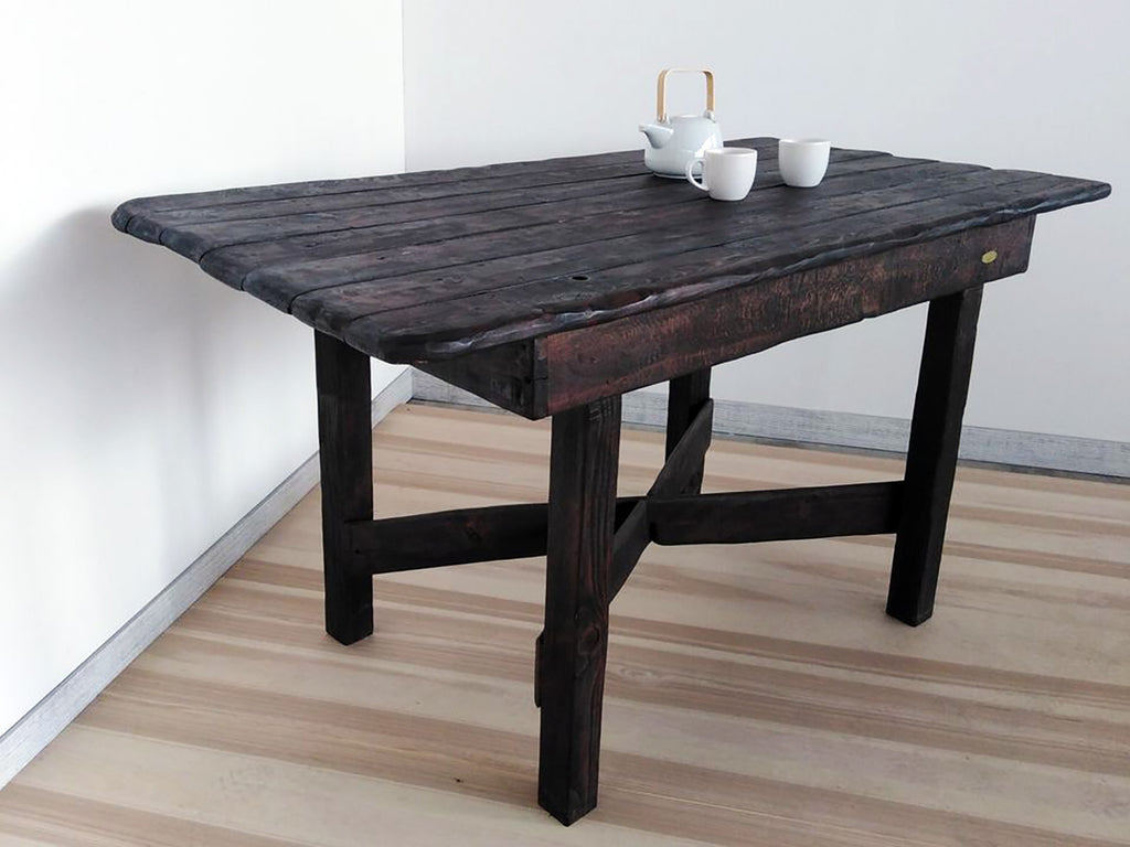 RUSTIC / COUNTRY FATTORIA style kitchen and dining room table in aged solid fir wood 180x70h80 cm