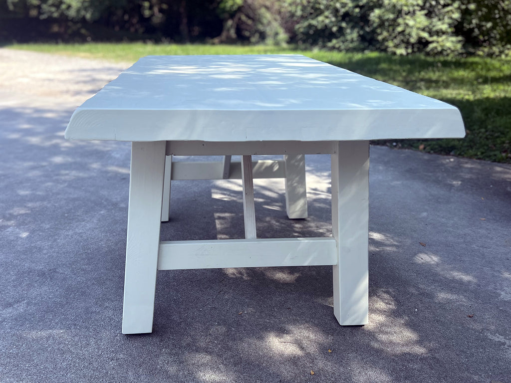 RUSTIC style kitchen and living room table white SHABBY solid rustic fir wood 210x80h80 cm