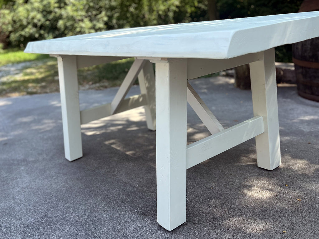 RUSTIC style kitchen and living room table white SHABBY solid rustic fir wood 210x80h80 cm