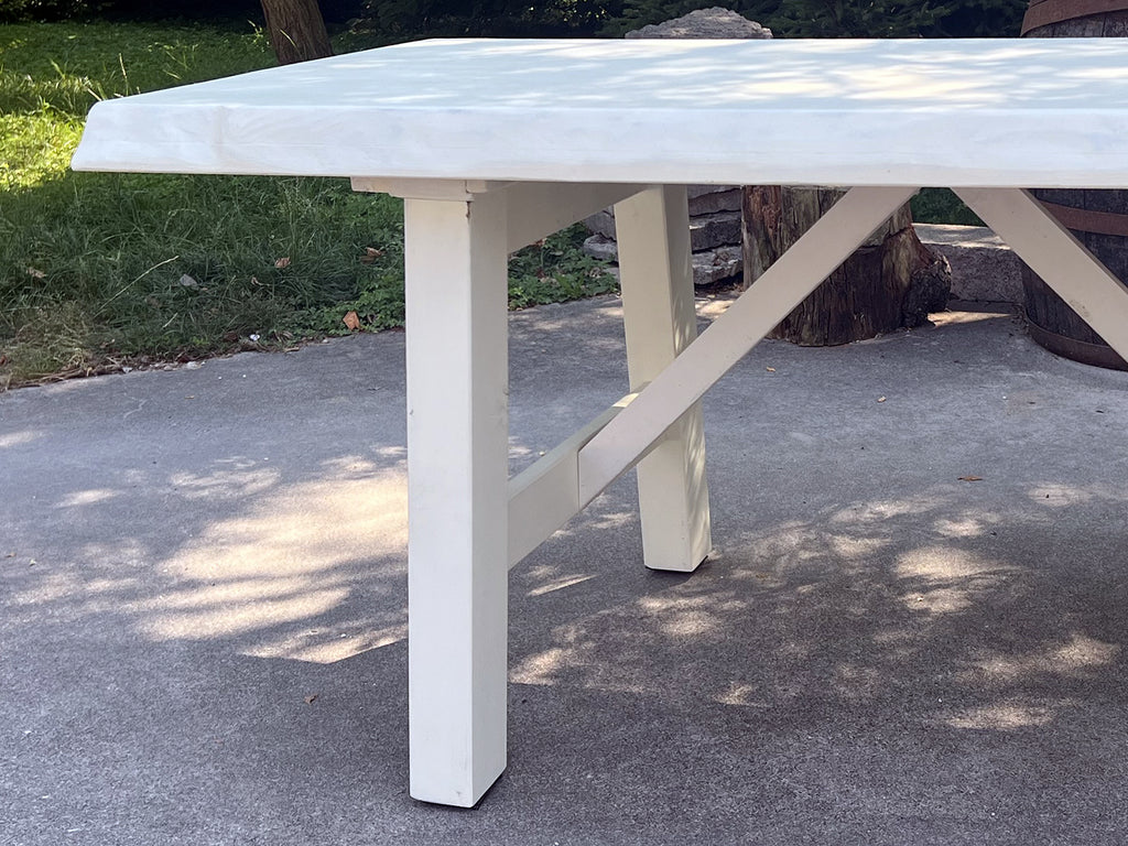RUSTIC style kitchen and living room table white SHABBY solid rustic fir wood 210x80h80 cm