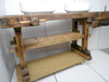 Mobile bagno stile BANCO FALEGNAME VISSUTO / INDUSTRIAL legno massello per 1/2 lavabi da appoggio opzionali 160x60xh85 cm