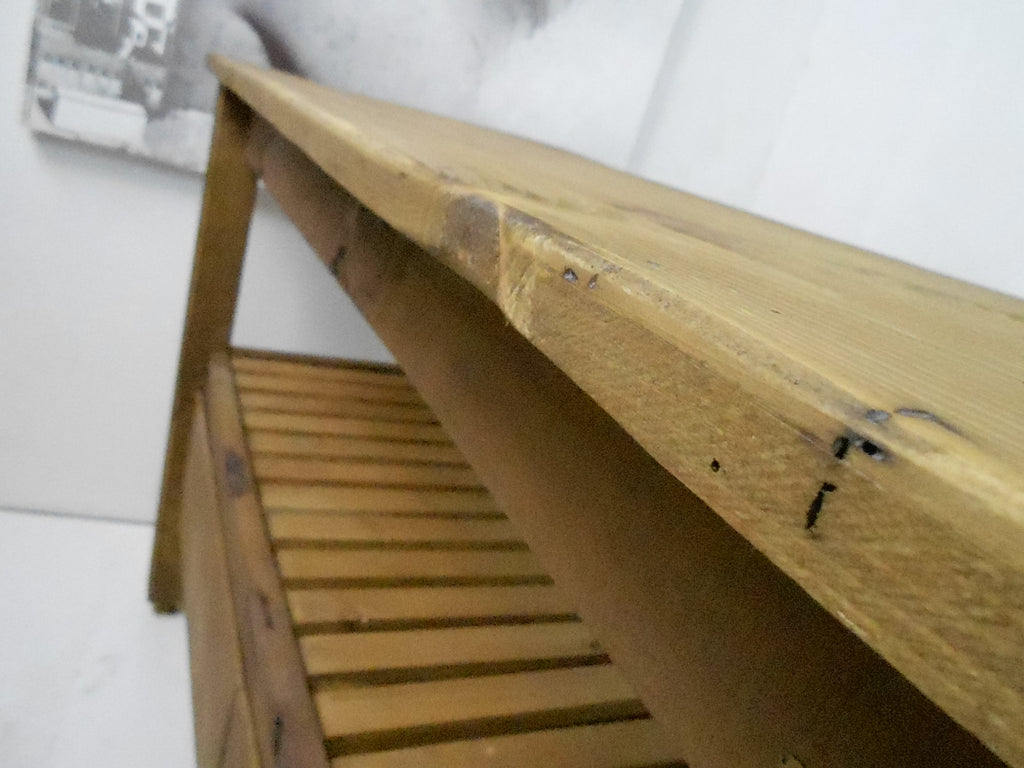 Tavolo alto Consolle ingresso disimpegno stile COUNTRY legno massello con cassettoni 140x50xh90 cm
