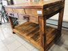 High table Console furniture BAR breweries kitchen island COUNTRY style solid wood 2 drawers and open compartment 150x80xh80 cm