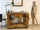 Carpenter's workbench for kitchen living room furniture BAR top INDUSTRIAL style solid wood with vice and glass holder 165x70xh90 cm