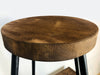 SGABELLO alto piano Bar stile INDUSTRIAL seduta legno massello telaio tubolare in ferro 40x47xh69 cm