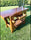 Carpenter's workbench for veranda or kitchen island INDUSTRIAL style solid wood with drawer and vice 117x57xh83 cm