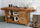 Carpenter's workbench for kitchen and living room island furniture INDUSTRIAL style solid wood drawers and vice measures 150x63xh85 cm