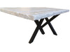 Tavolo stile INDUSTRIAL legno massello spazzolato ad effetto rilievo/cemento 170x80xh80 cm