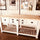 Raised kitchen island table COUNTRY style console in white SHABBY solid wood drawers and open shelf 200x80xh96 cm